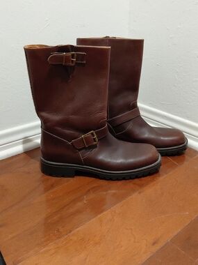 Mens Eddie Bauer Leather Motorcycle Boots 11.5
